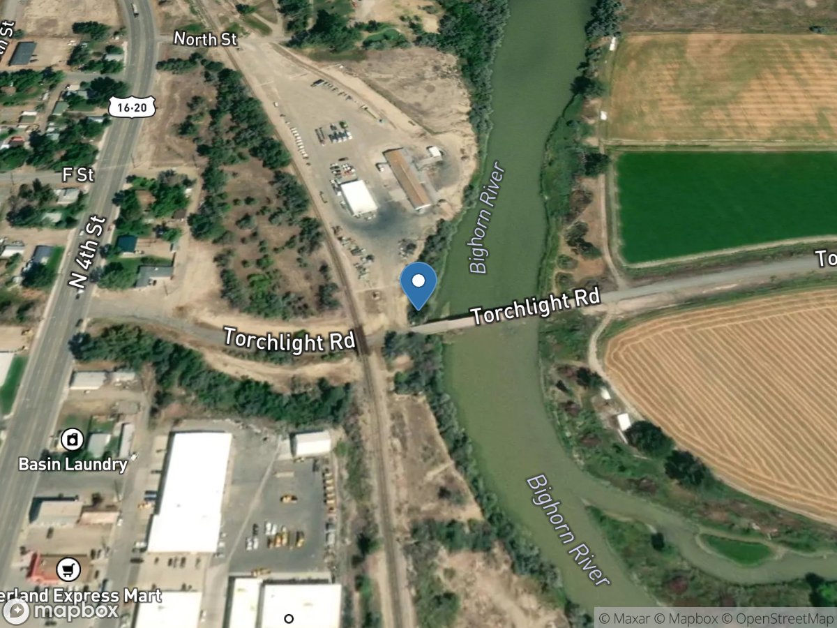 Bighorn River at Basin, WY location