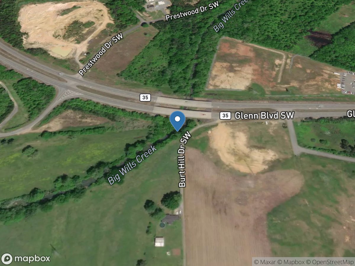 Big Wills Creek at State Highway 35 near Fort Payne, AL location