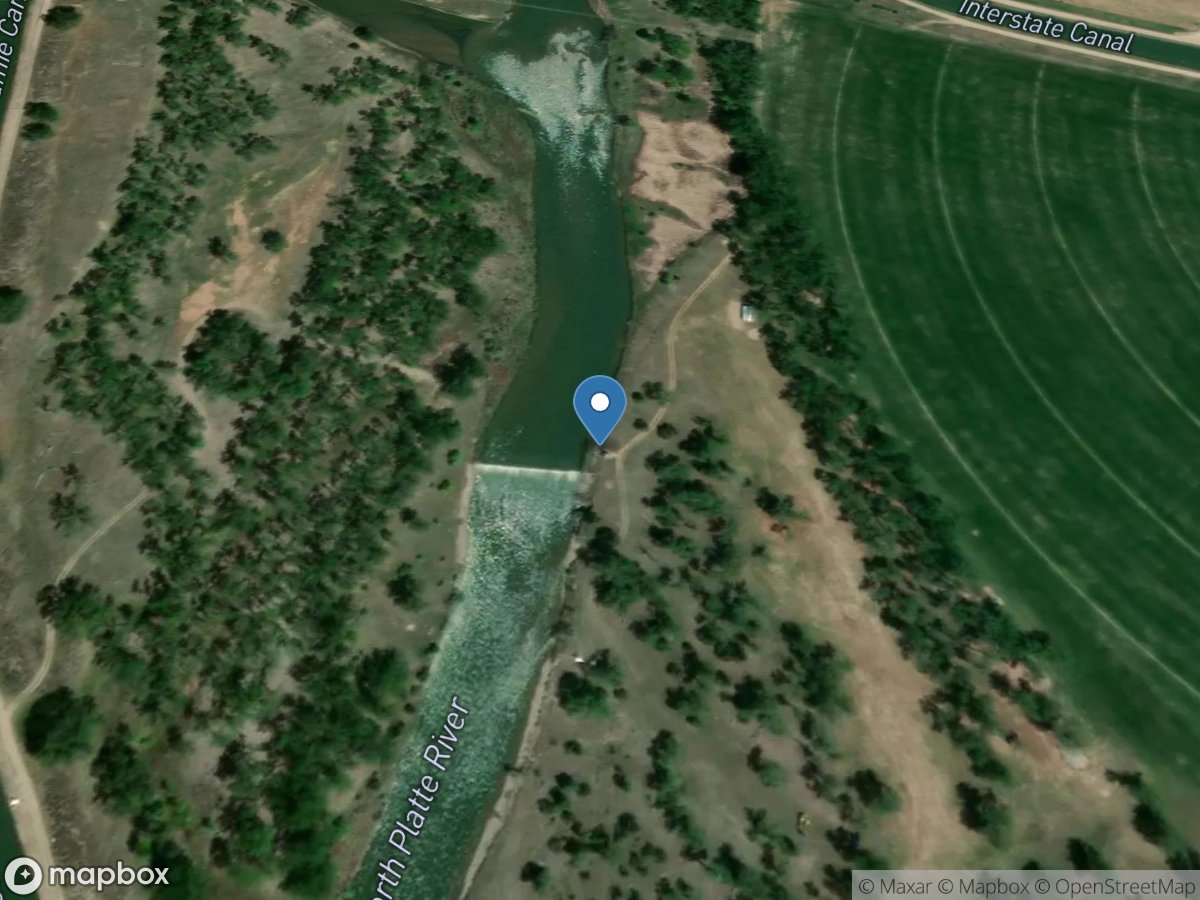North Platte River below Whalen Diversion DAM, WY location