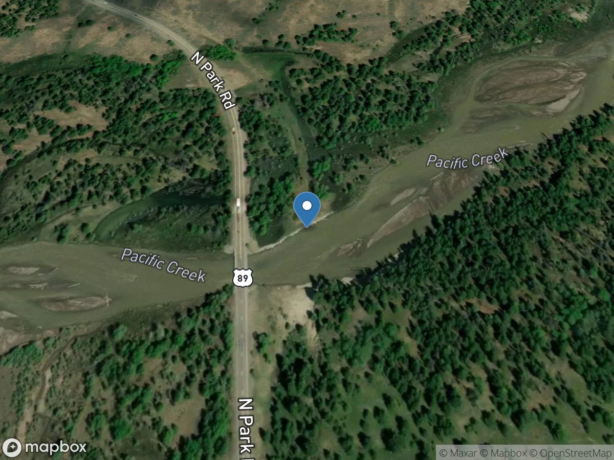 Pacific Creek at Moran, WY location