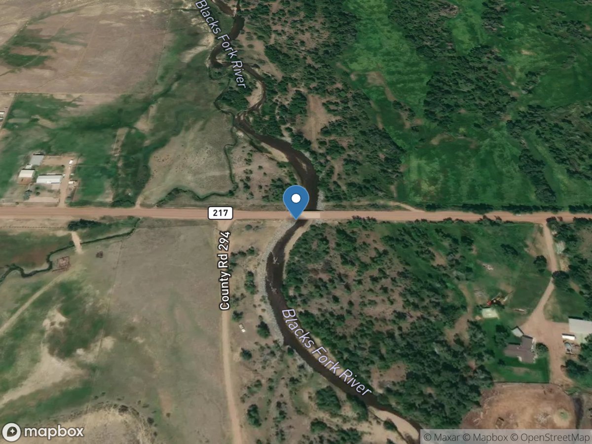Blacks Fork at County Road 217, near Ft Bridger, WY location