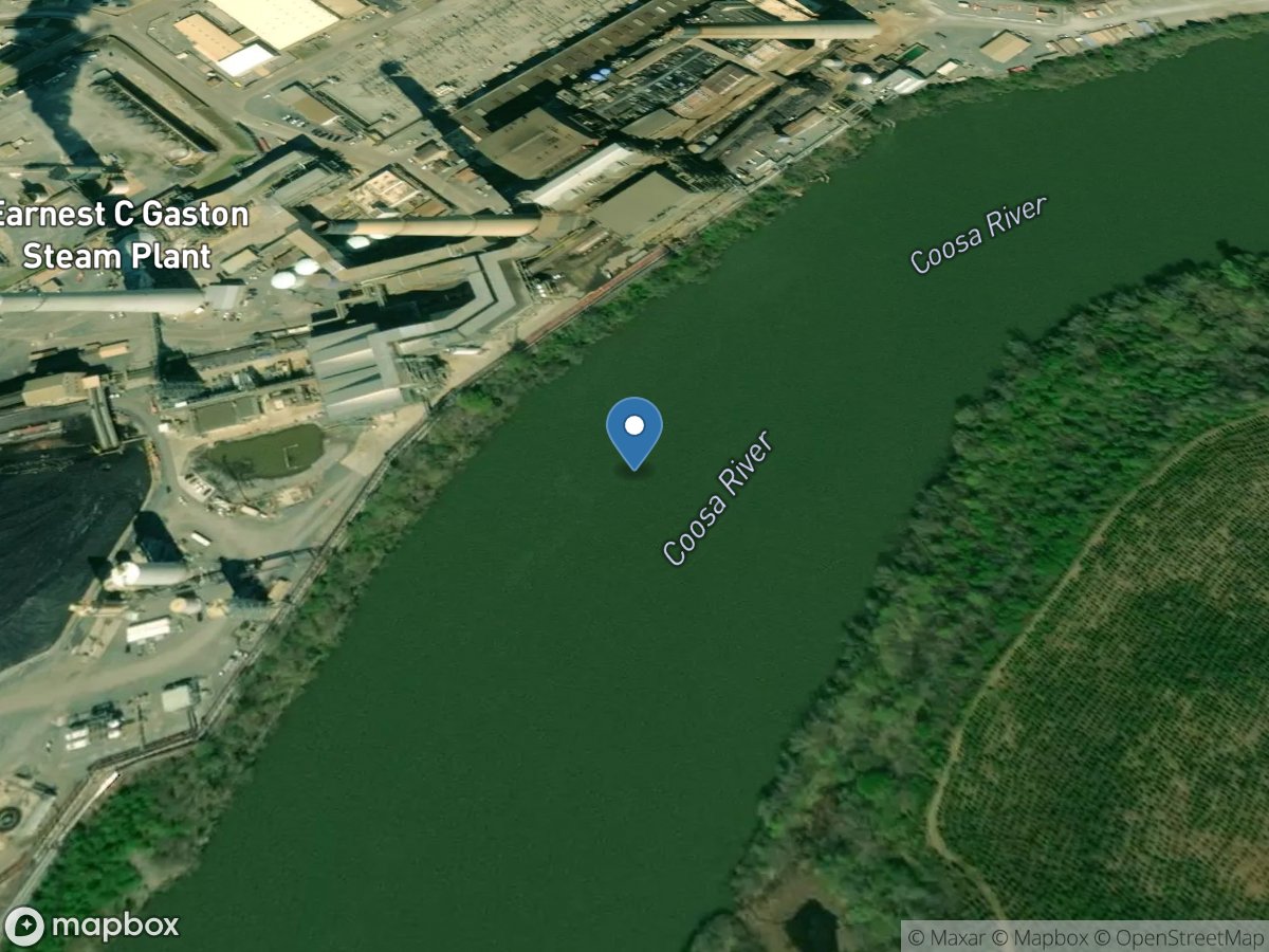 Coosa River at Gaston Steam Plant near Wilsonville location