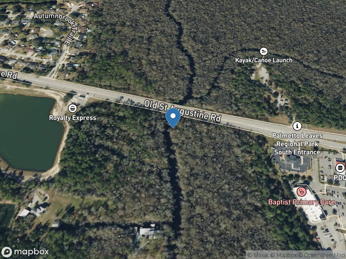 Julington Crk at Old ST August Road near Bayard, FL location