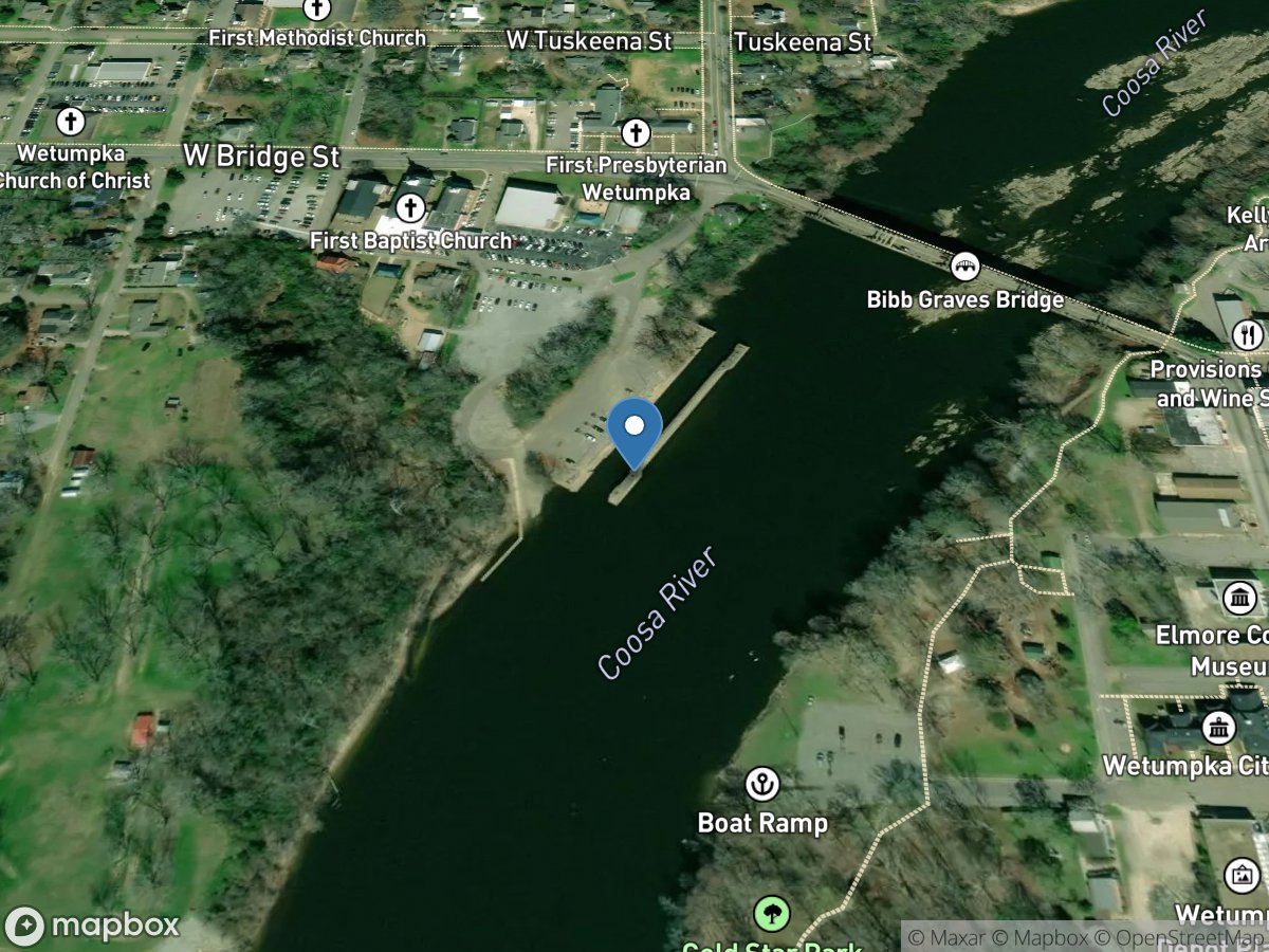 Coosa River at Wetumpka AL location