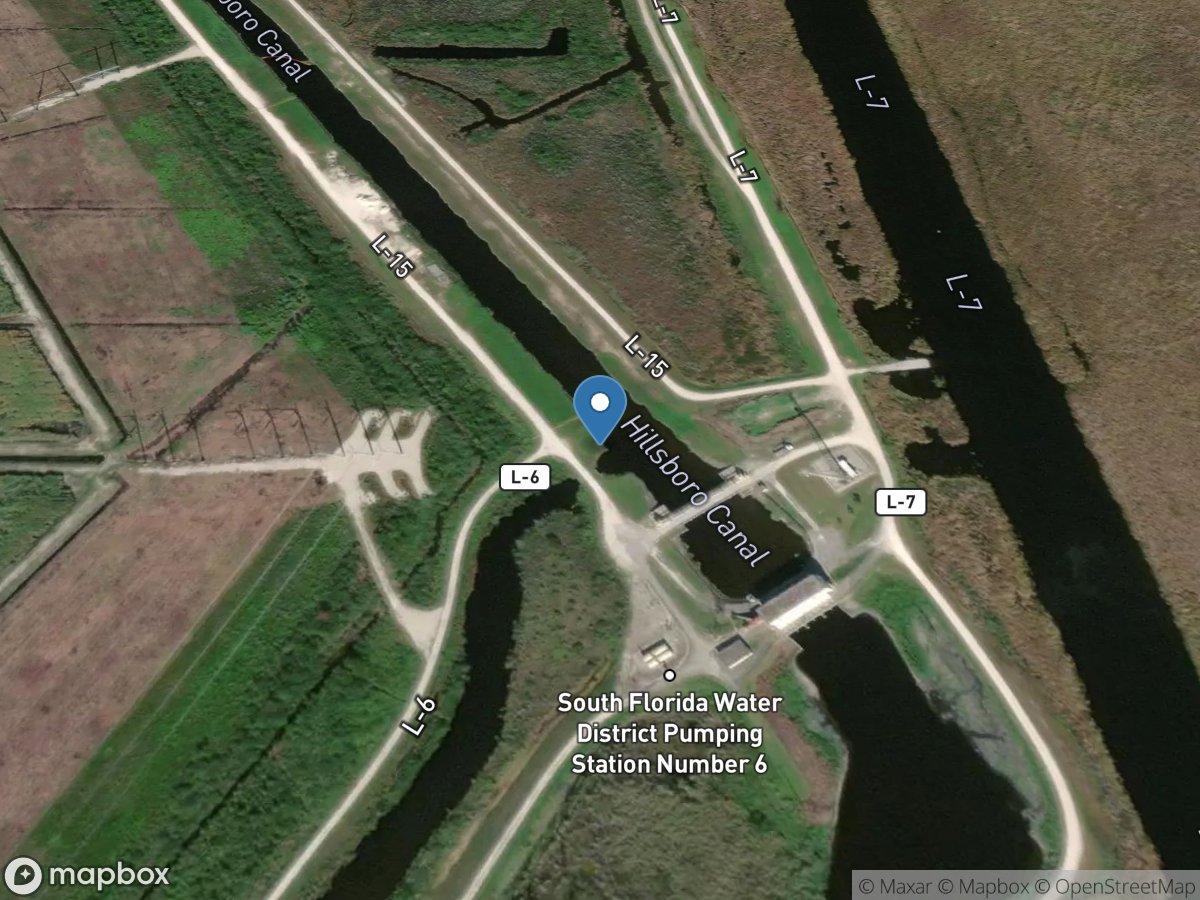 Hillsboro Canal at S-6 near Shawano location