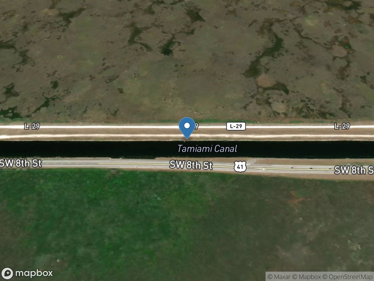 Tamiami Canal West End 2.6 Mile Bridge near Miami FL location