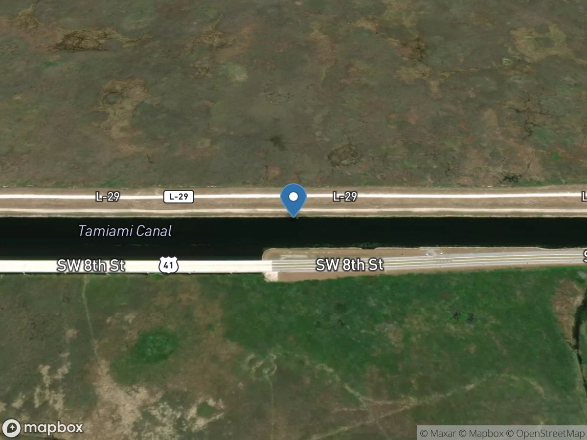 Tamiami Canal East End 2.6 Mile Bridge near Miami FL location