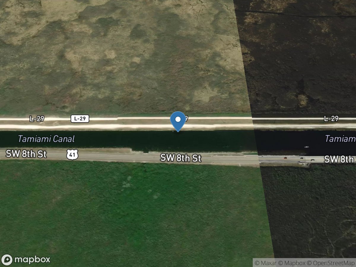 Tamiami Canal West End 1 Mile Bridge near Miami, FL location