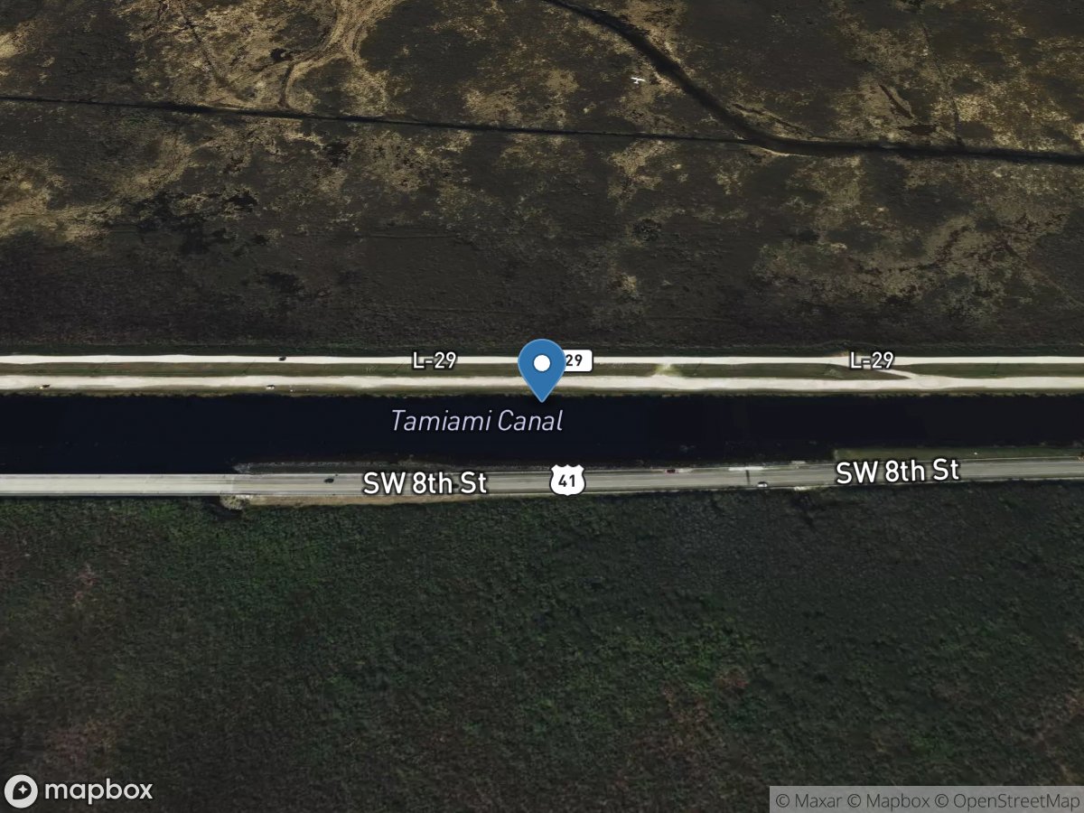 Tamiami Canal East End 1 Mile Bridge near Miami, FL location