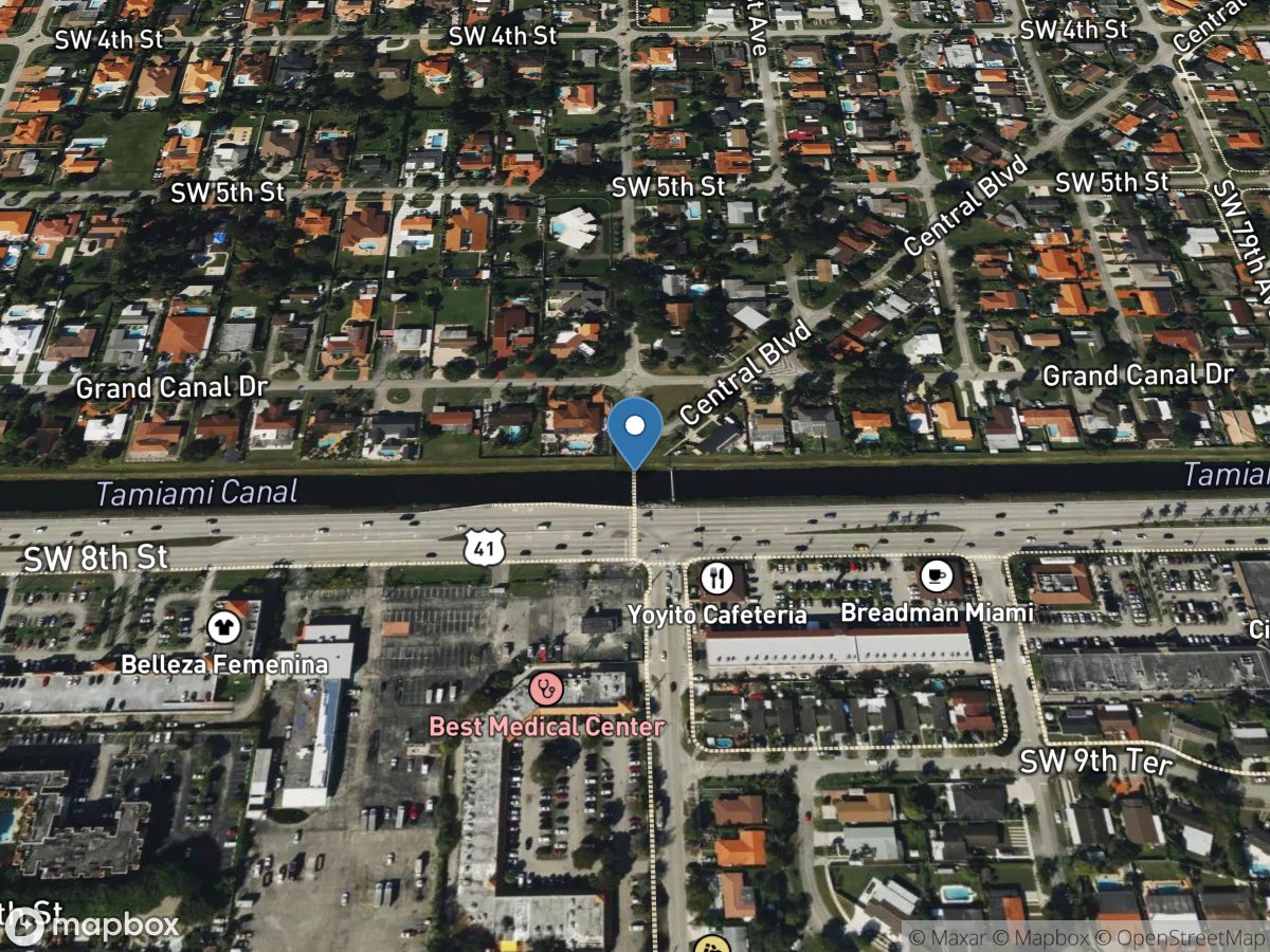 Tamiami Canal near Coral Gables, FL location