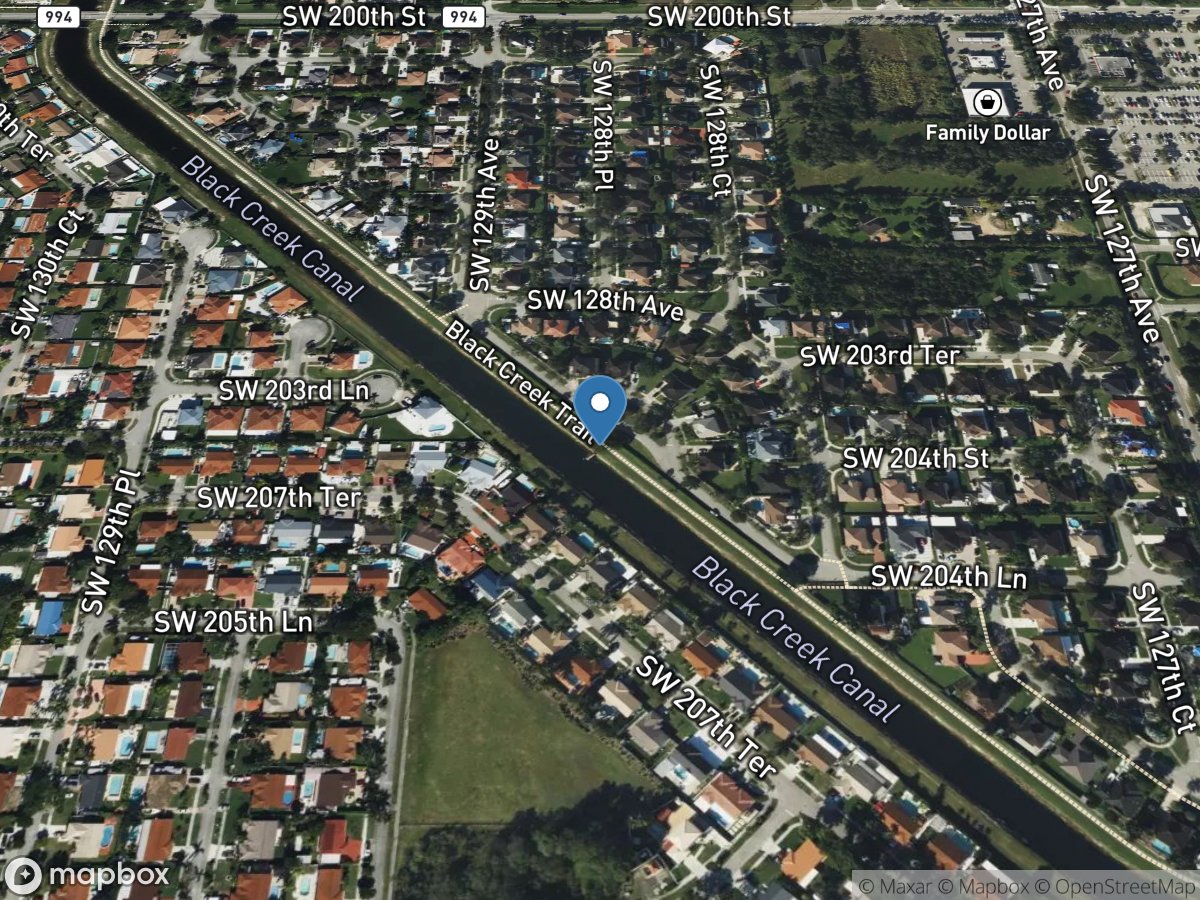 Black Creek Canal West of 127 Avenue near Goulds, FL location