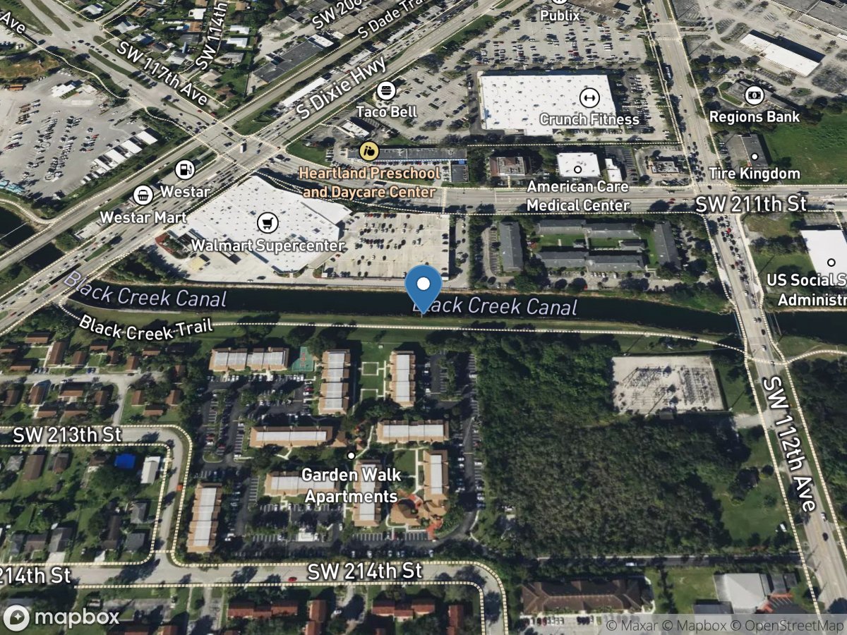 Black Creek Canal East of Us1 near Goulds, FL location