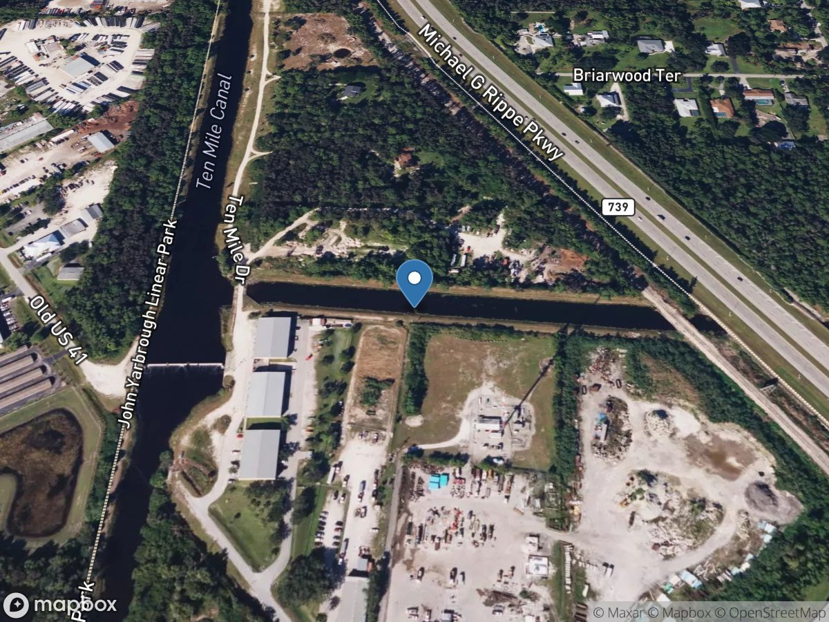 Briarcliff Ditch at Mouth near Estero,FL location