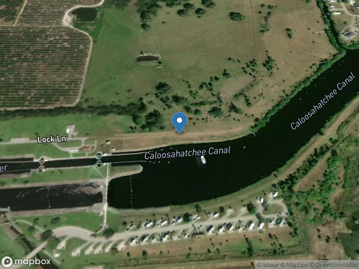 Caloosahatchee Canal at Ortona Lock near LA Belle location