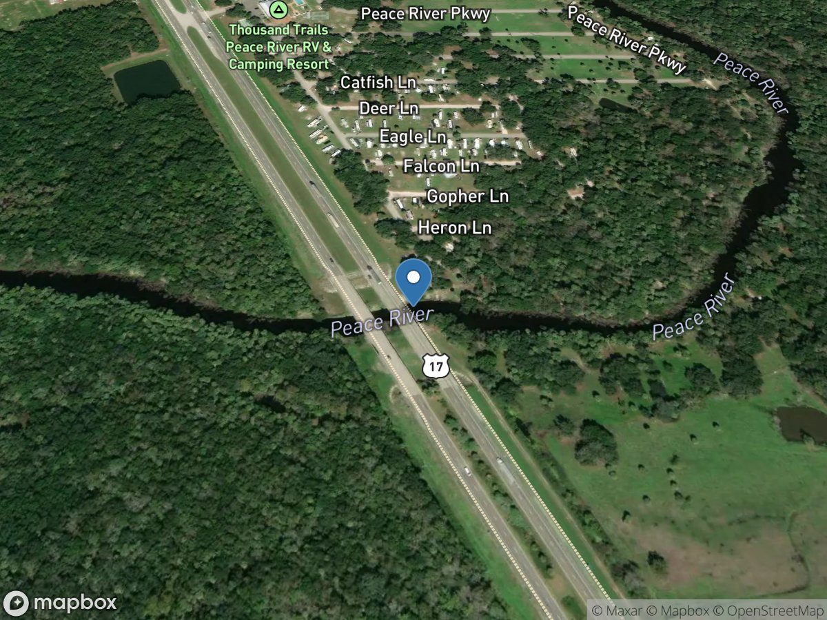 Peace River at US 17 at Zolfo Springs, FL location