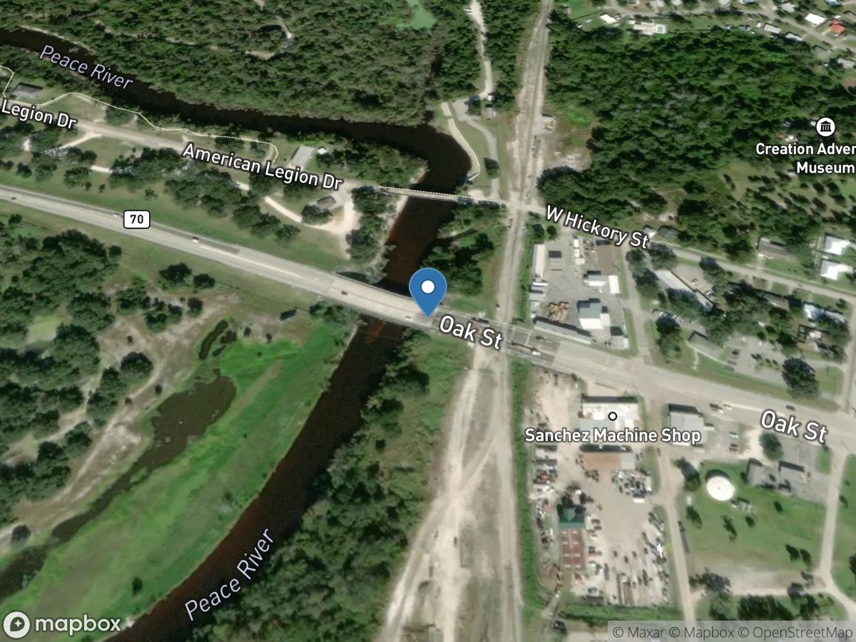 Peace River at SR 70 at Arcadia, FL location