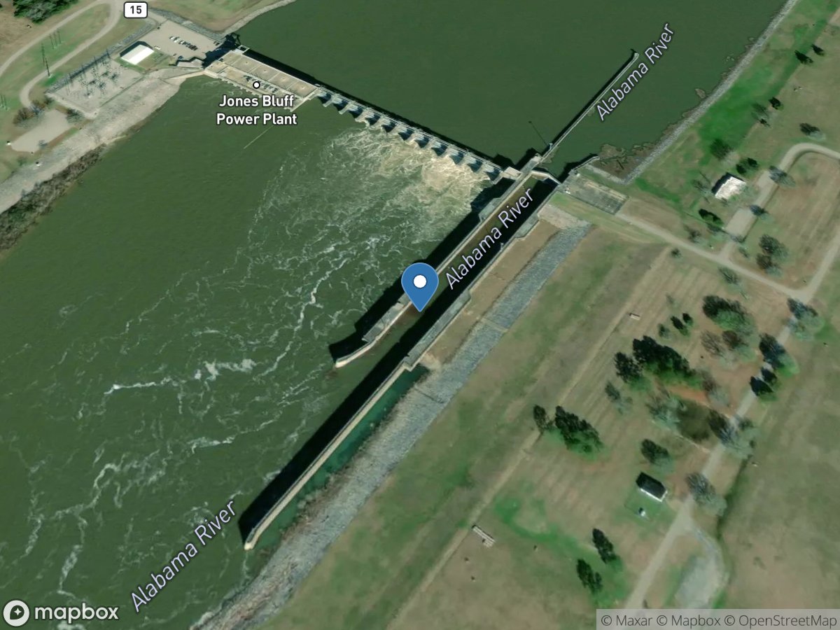 Alabama River below Robert F Henry L&d near Benton,AL location
