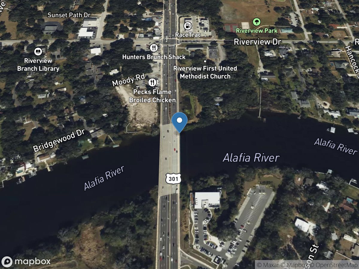 Alafia River at US 301 at Riverview, FL location