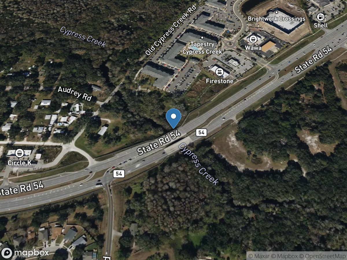 Cypress Creek at SR 54 at Worthington Gardens, FL location