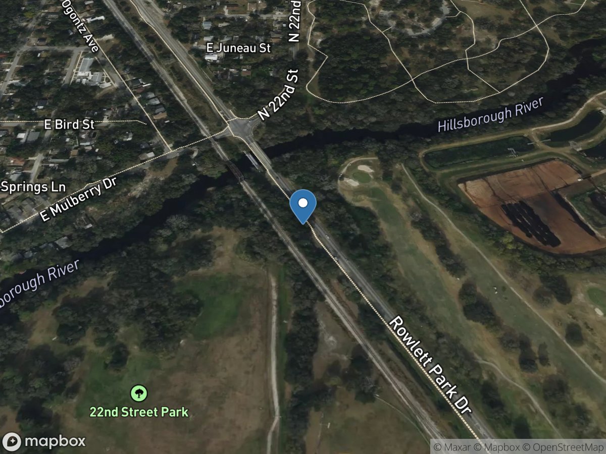 Hillsborough River at Rowlett Pk Drive near Tampa FL location