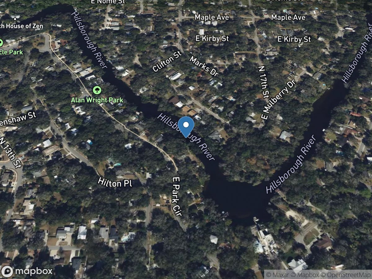 Hillsborough River below Hannahs Whirl near Sulphur Spgs FL location