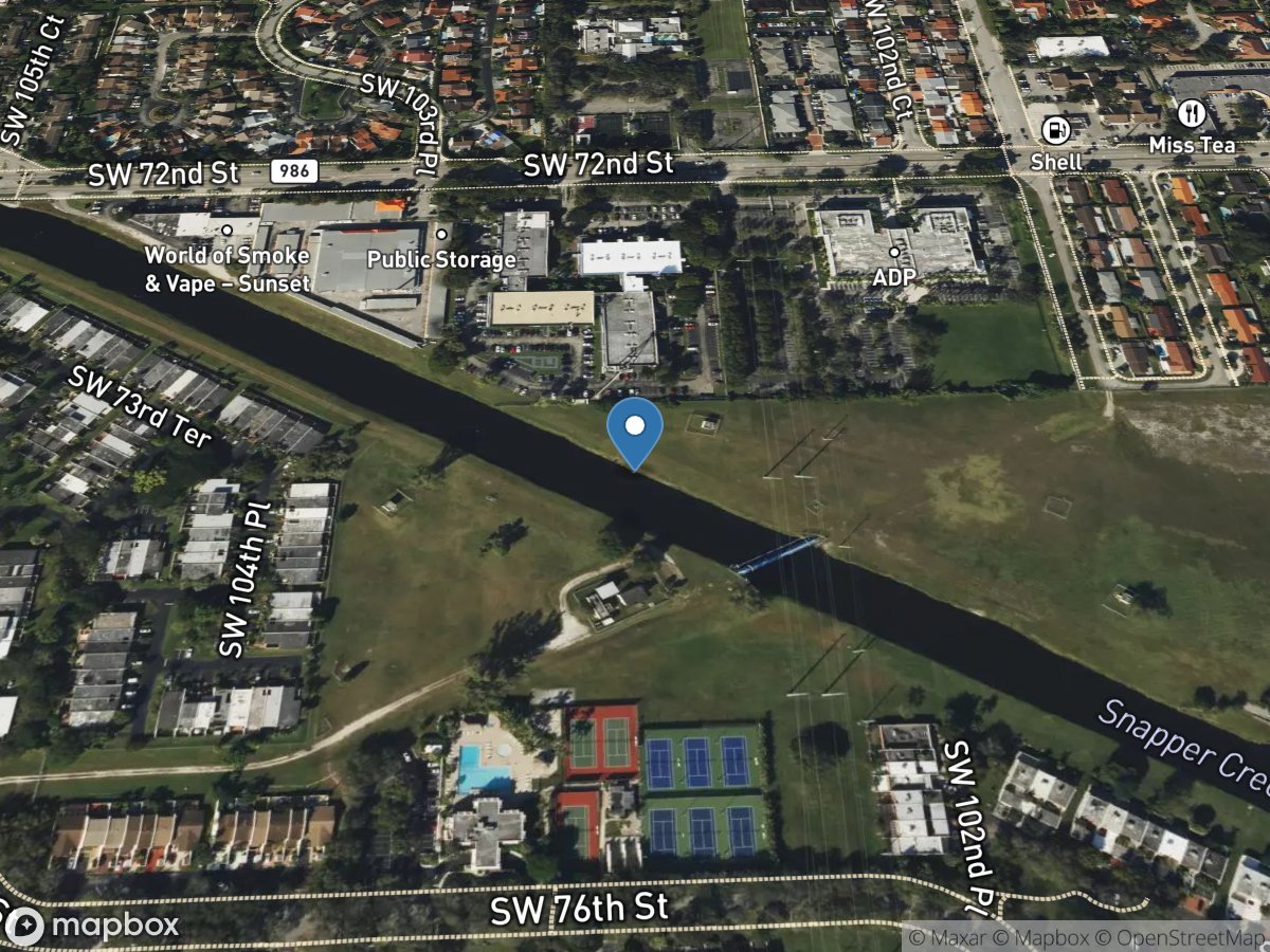 Snapper Creek No.5 above Water Pipe near S. Miami, FL location