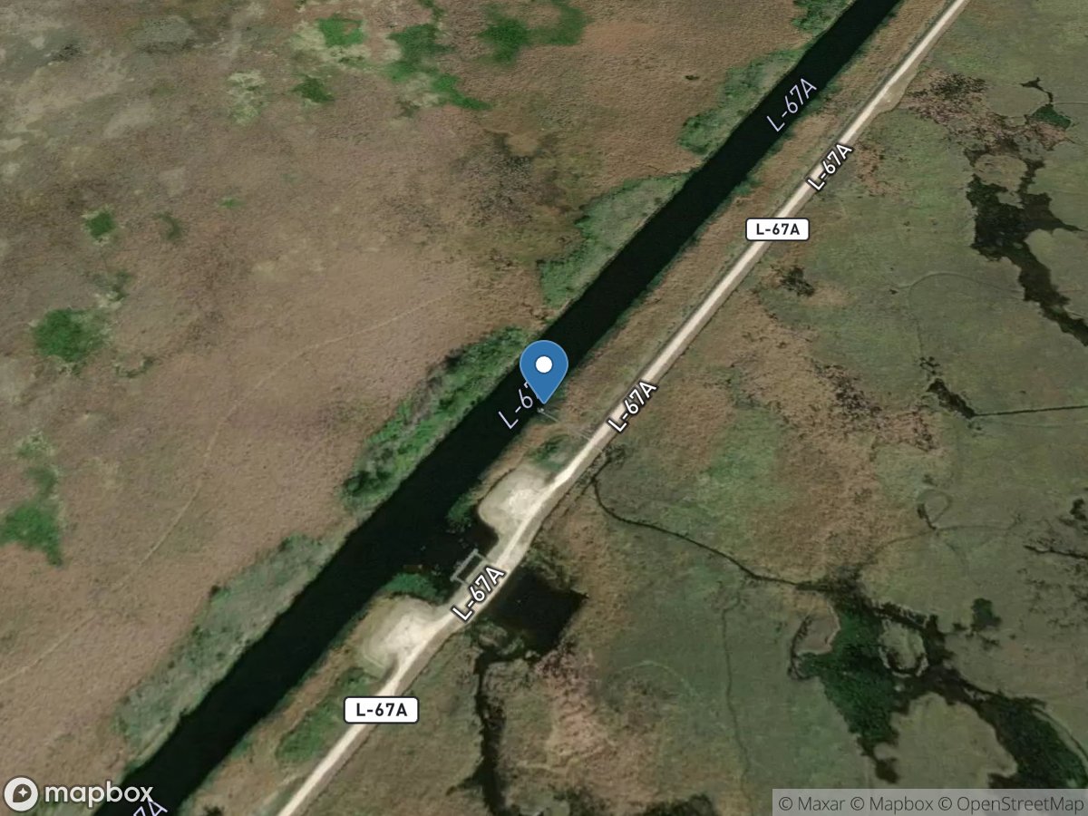 L-67a Canal at S-152 near Coopertown, FL location