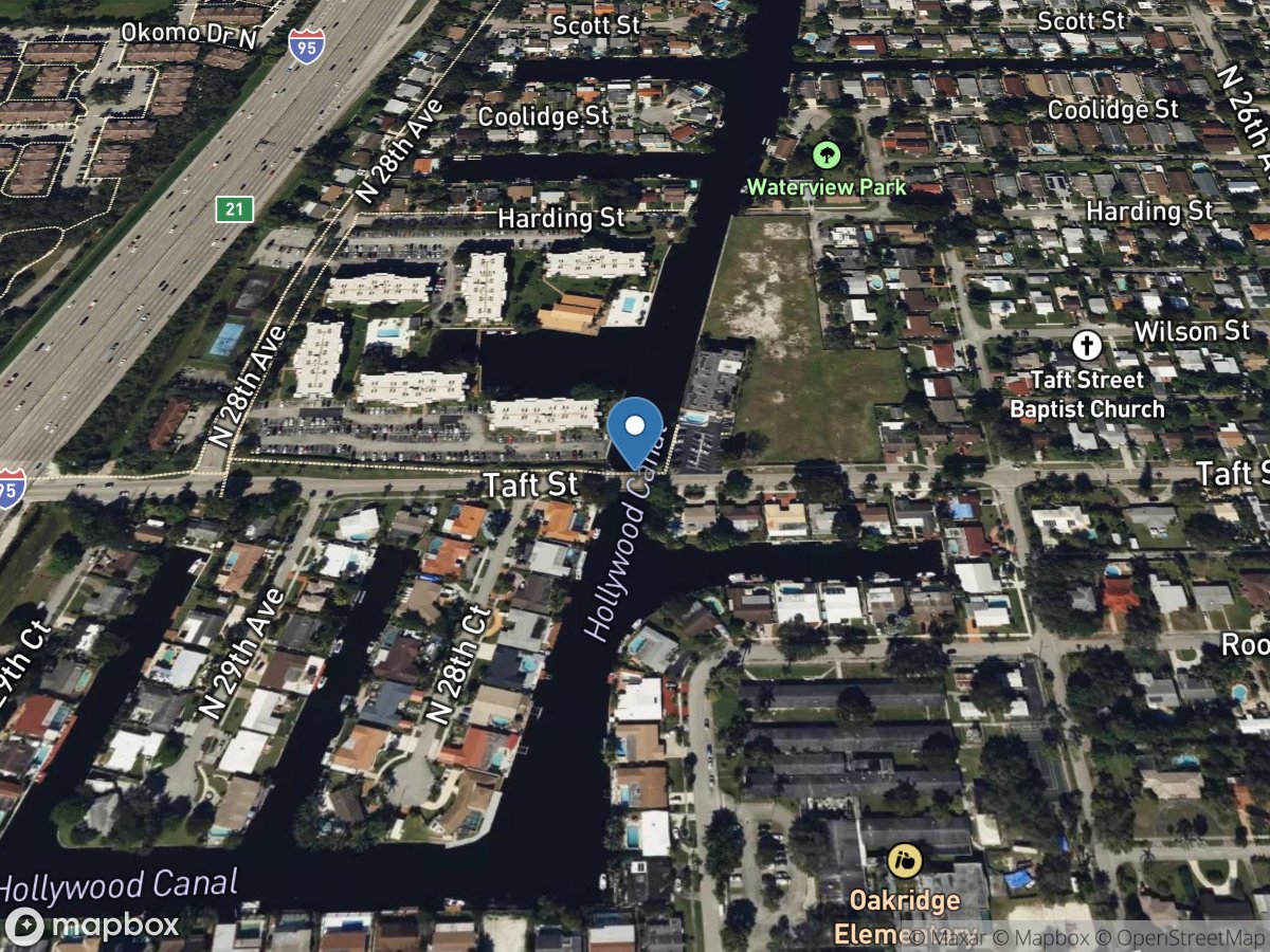Hollywood Canal at Taft ST, Hollywood, FL location