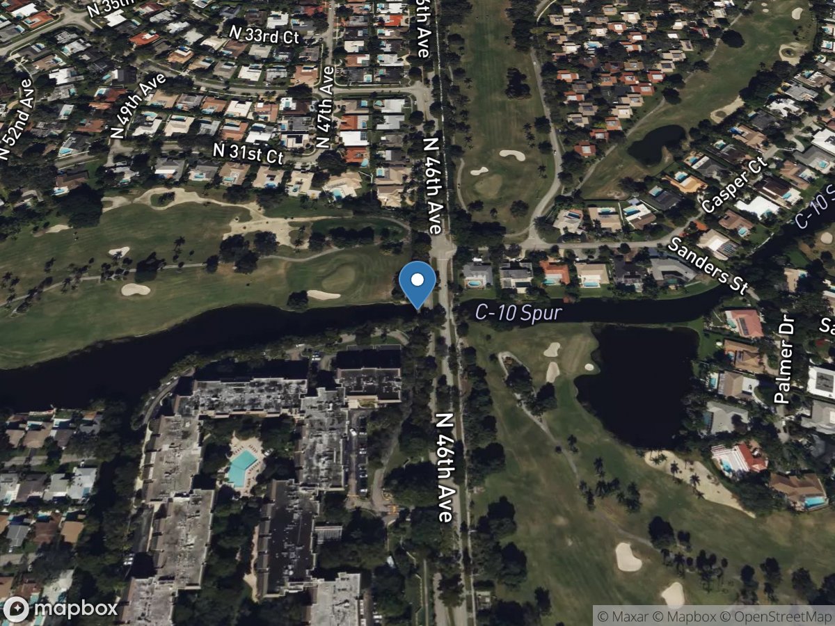 Hollywood Canal at N46 AVE, Hollywood, FL location