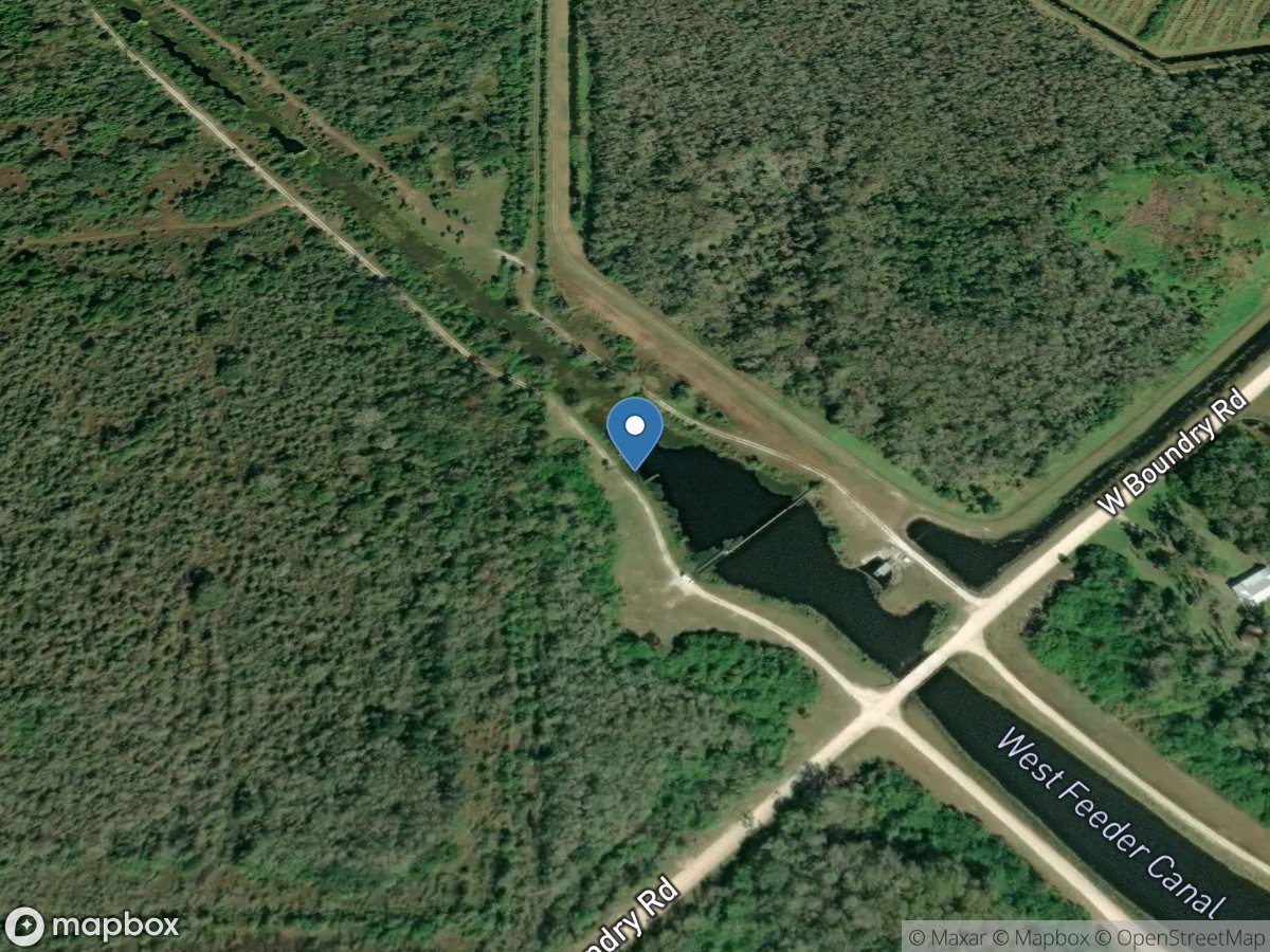 West Feeder Canal above West Weir near Clewiston FL location