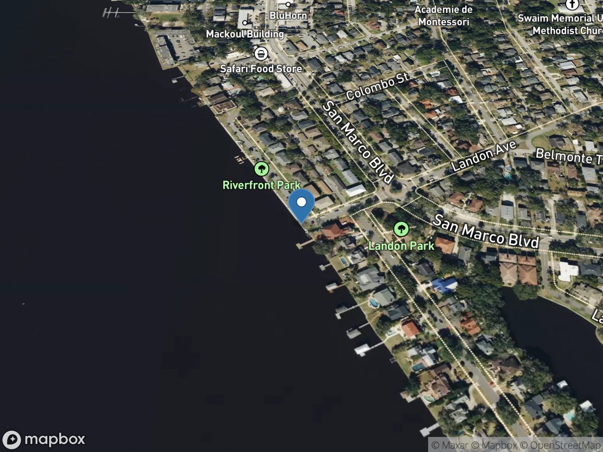 ST Johns River below Marco Lake at Jacksonville, FL location