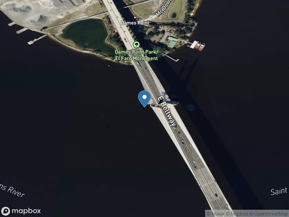 ST Johns River Dames Point Bridge at Jacksonville, FL location