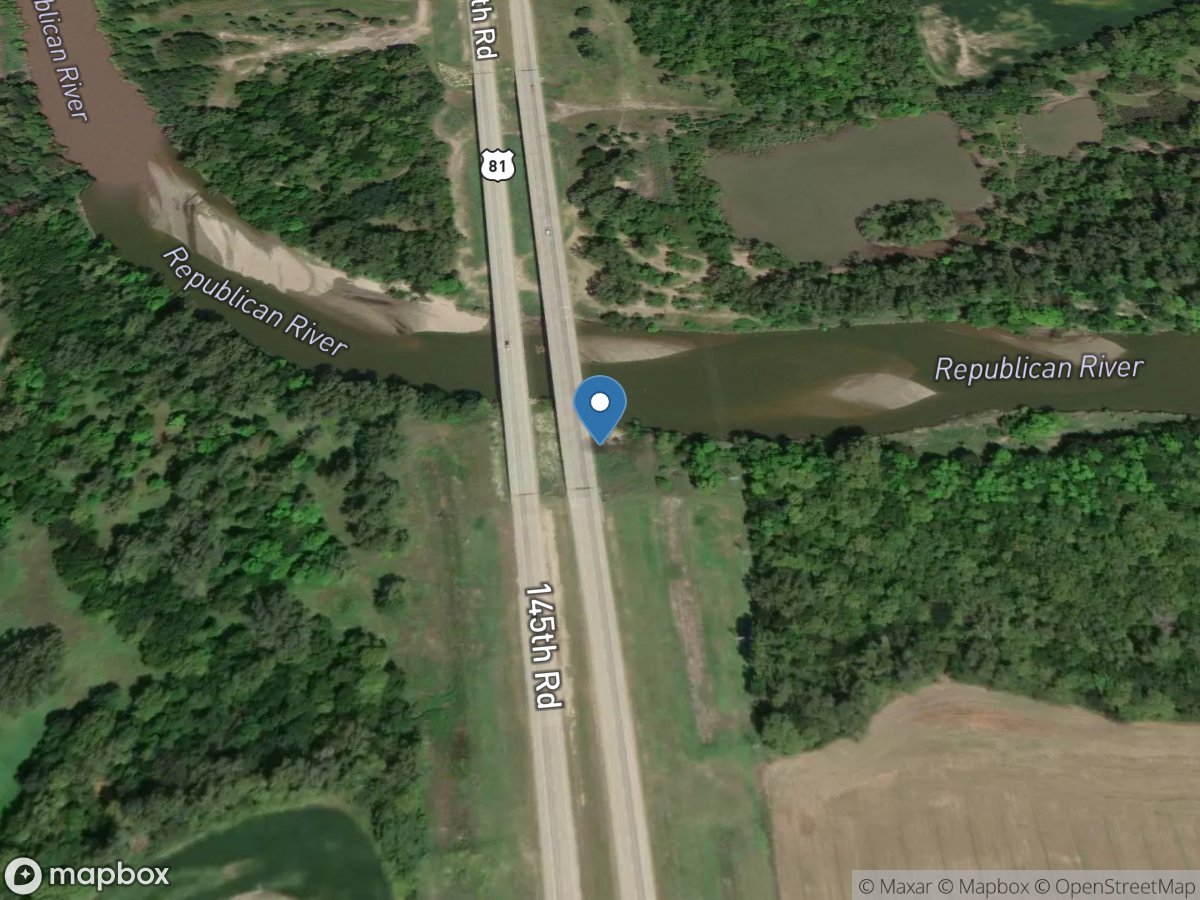 Republican River at Concordia, KS location