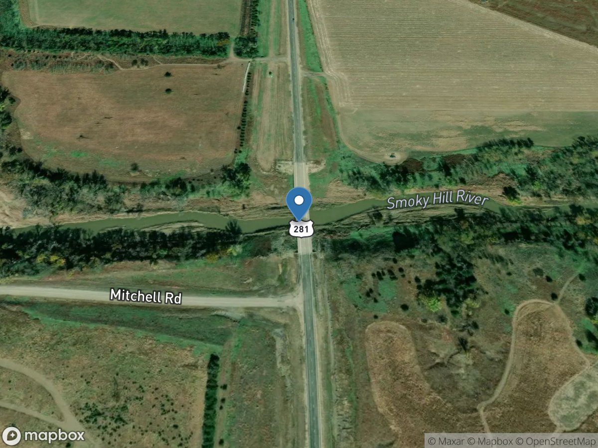 Smoky Hill River near Russell, KS location