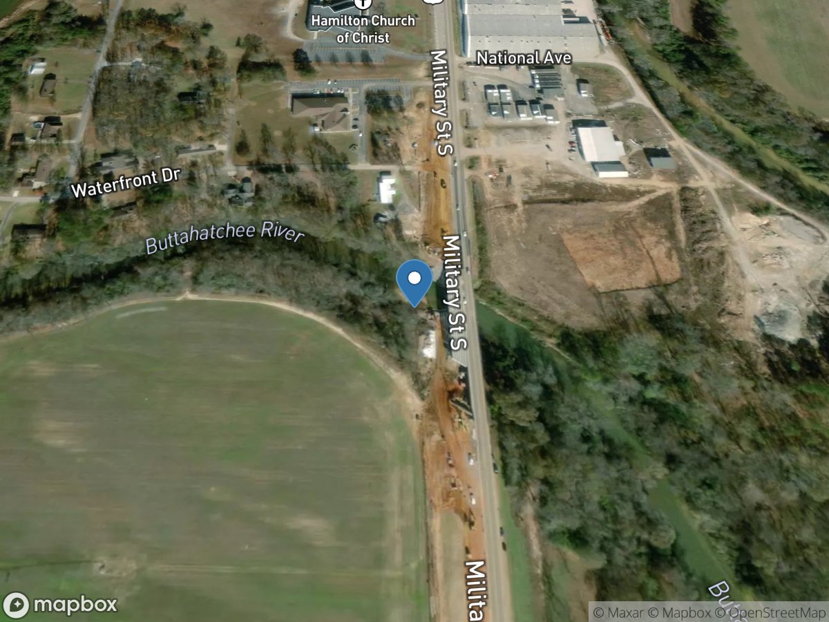 Buttahatchee River below Hamilton AL location