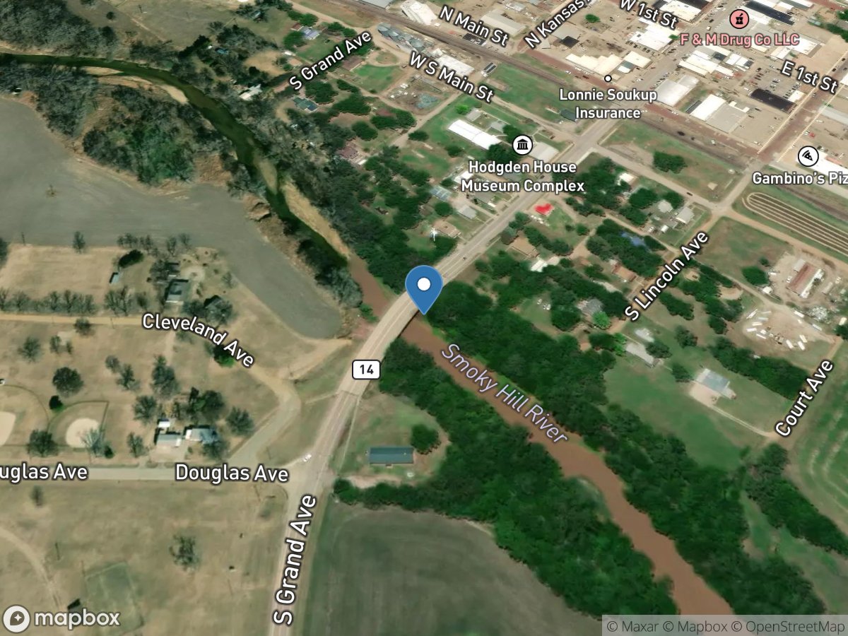 Smoky Hill River at Ellsworth, KS location