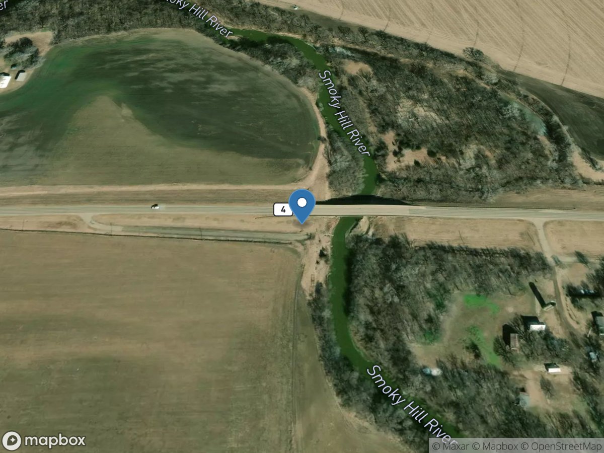 Smoky Hill River near Mentor, KS location