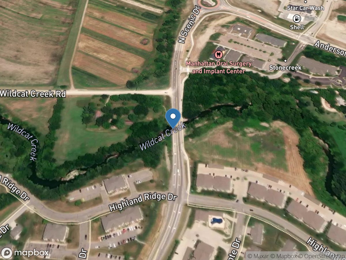 Wildcat Creek at Scenic Drive, Manhattan, KS location