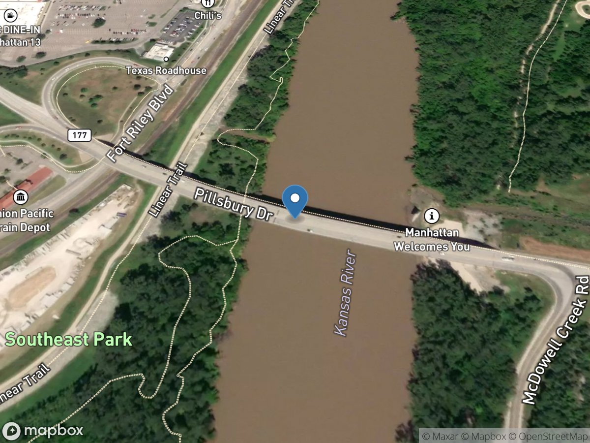 Kansas River at Manhattan, KS location