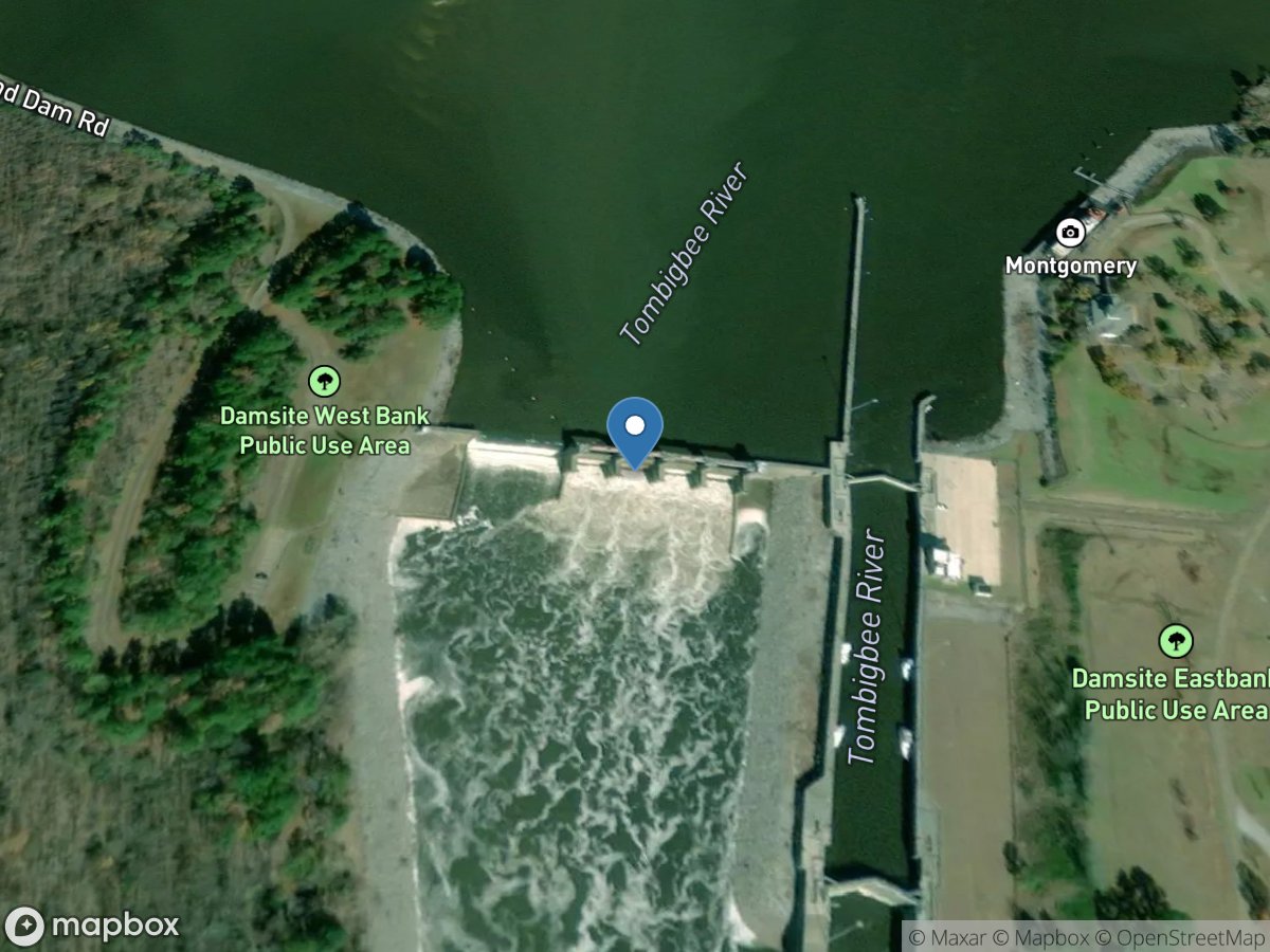 Tombigbee River at Bevill L&d near Pickensville, AL location