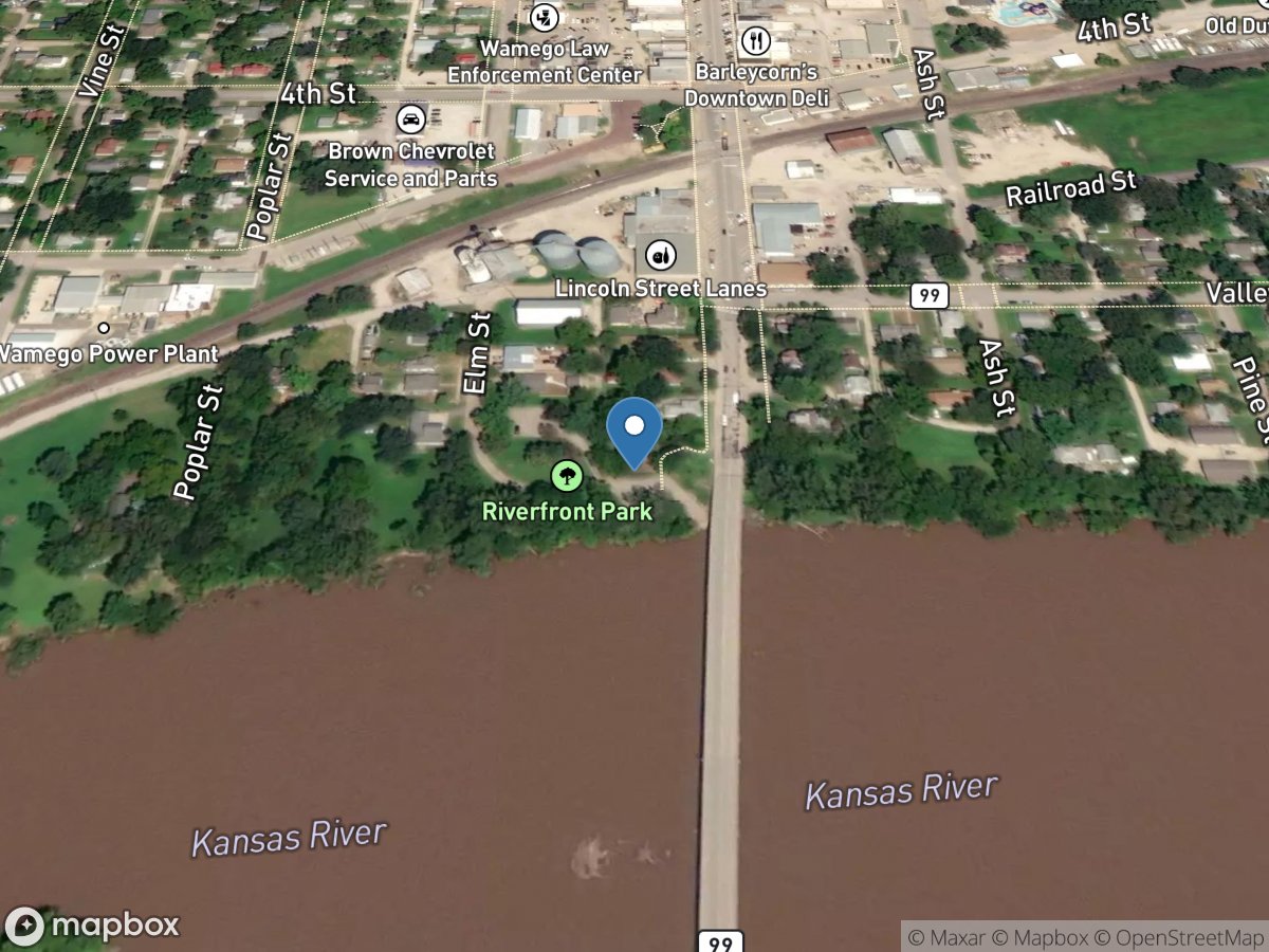 Kansas River at Wamego, KS location