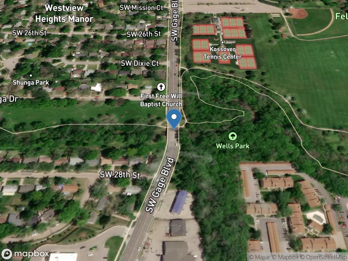 Shunganunga Creek at Gage BLVD, Topeka, KS location