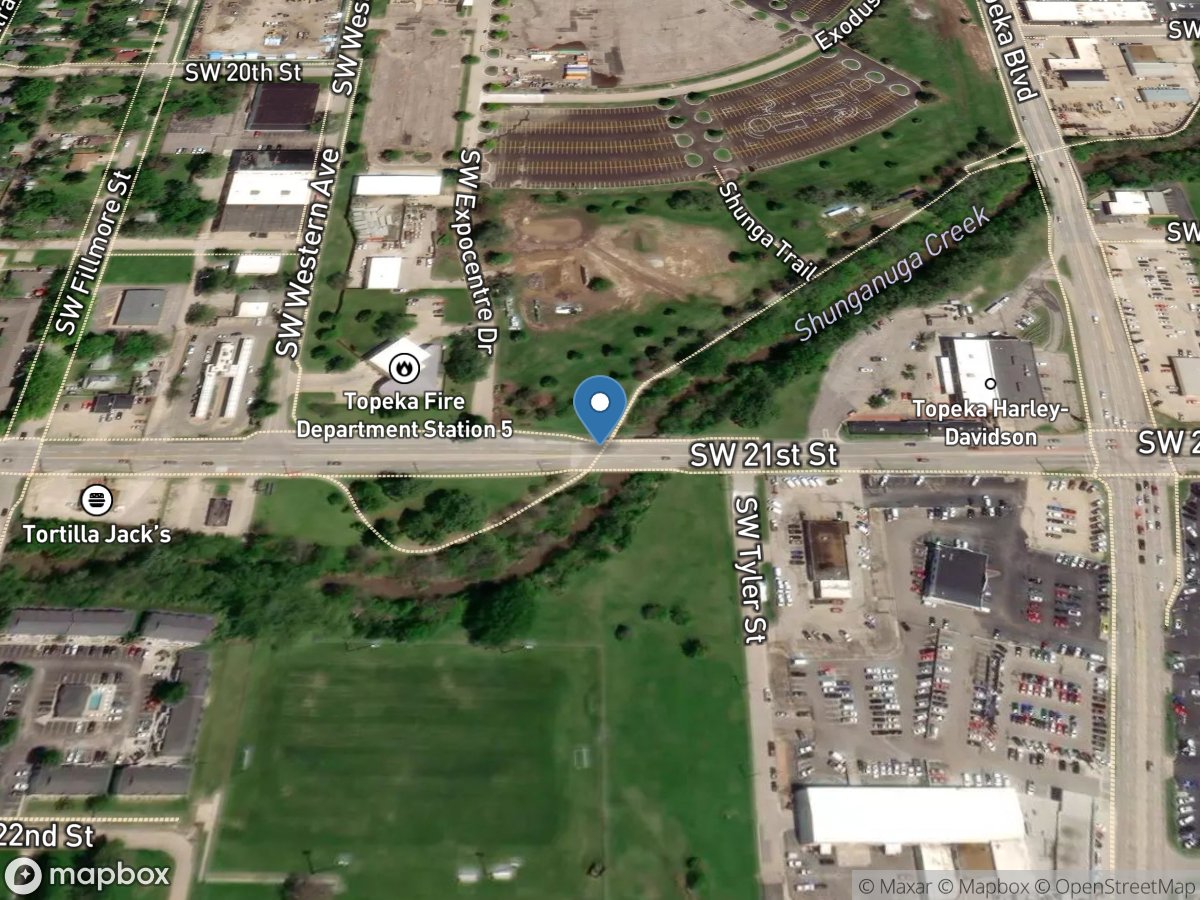 Shunganunga Creek at Topeka, KS location