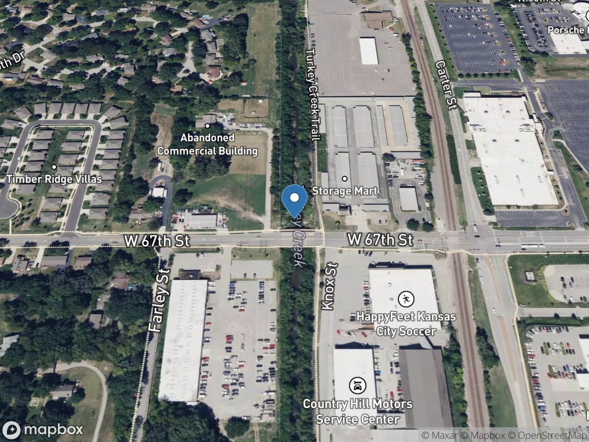 Turkey Creek at Merriam, KS location