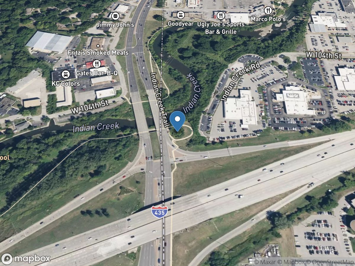 Indian Creek at State Line RD, Leawood, KS location