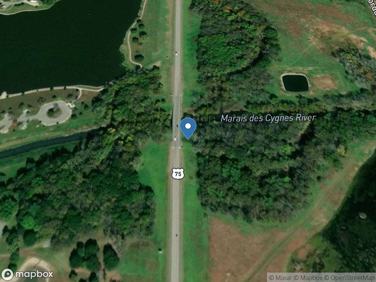 Marais Des Cygnes River at Melvern, KS location