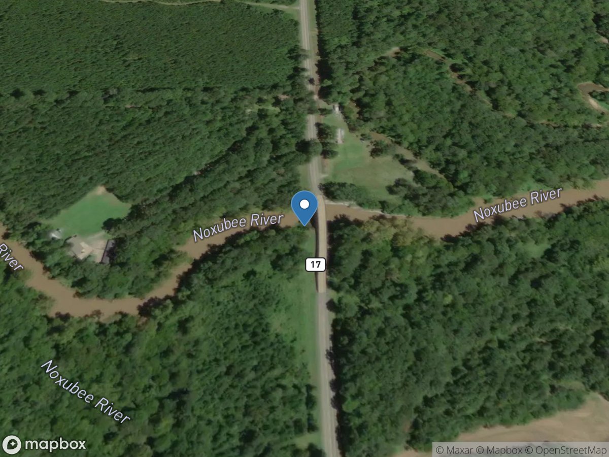 Noxubee River near Geiger, AL location