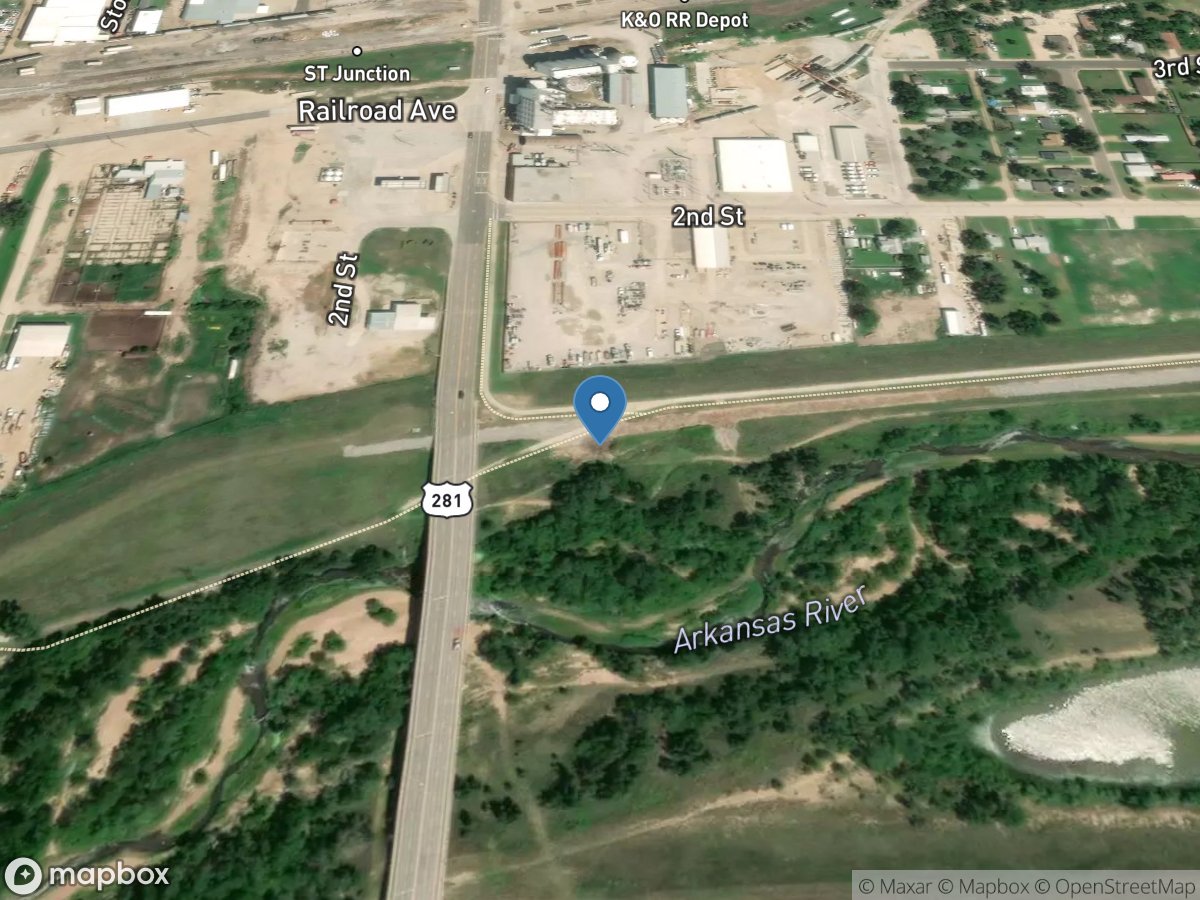 Arkansas River at Great Bend, KS location