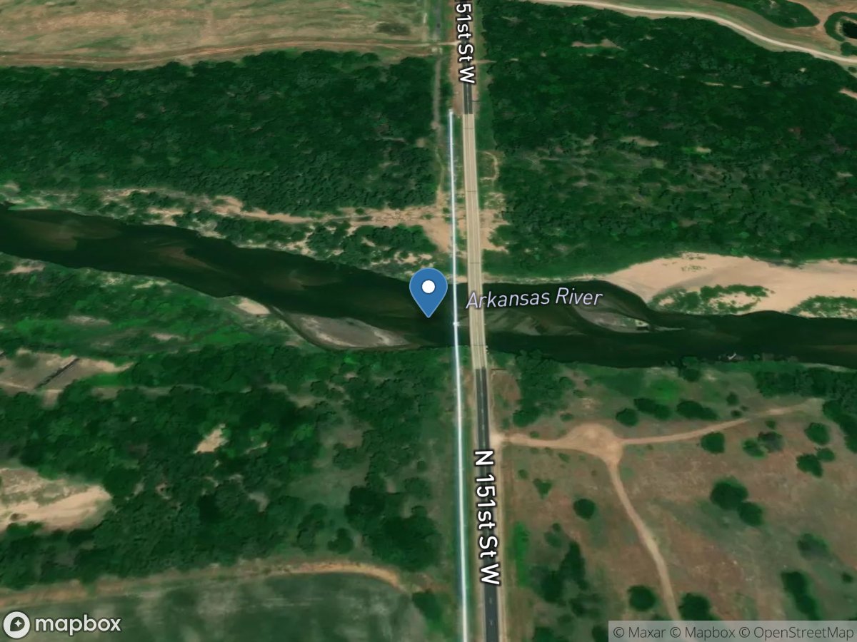 Arkansas River near Bentley, KS location