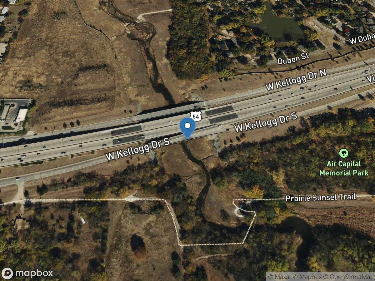 Cowskin Creek at Kellogg ST, Wichita, KS location